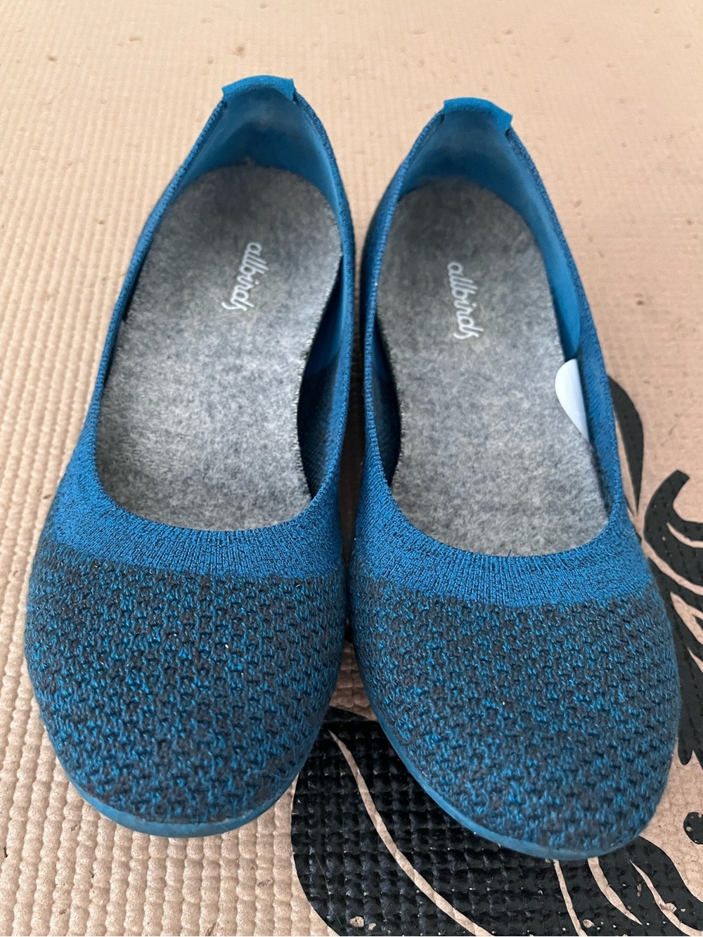 allbirds Women's Teal Knit Ballet Flats
